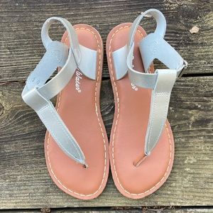 Salt Water T-Thong Sandals in Silver Metallic